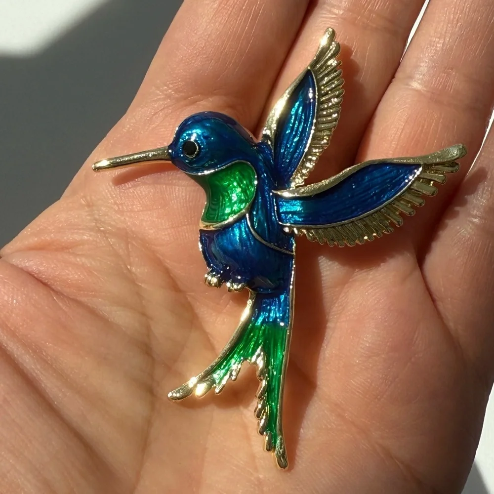 BROOCH Hummingbird Brooch | Enamel Bird Pin Jewelry
Brooch - Picture 4 of 11
